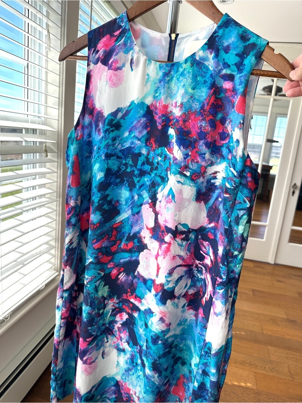 Cynthia Rowley Sleeveless Shift Dress, Midi Length, 💯 Silk